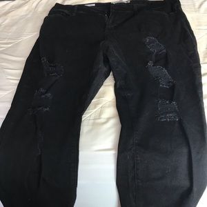 Black ripped jeggings